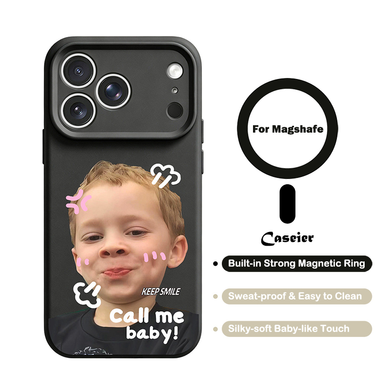 Liquid Silicone Magnetic Phone Case - Cute Child Wacky For MagSafe Phone