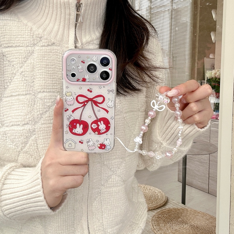 Cute cartoon sweet cherry Miff - Cute Cartoon Wrist Strap Silicone Case review and price