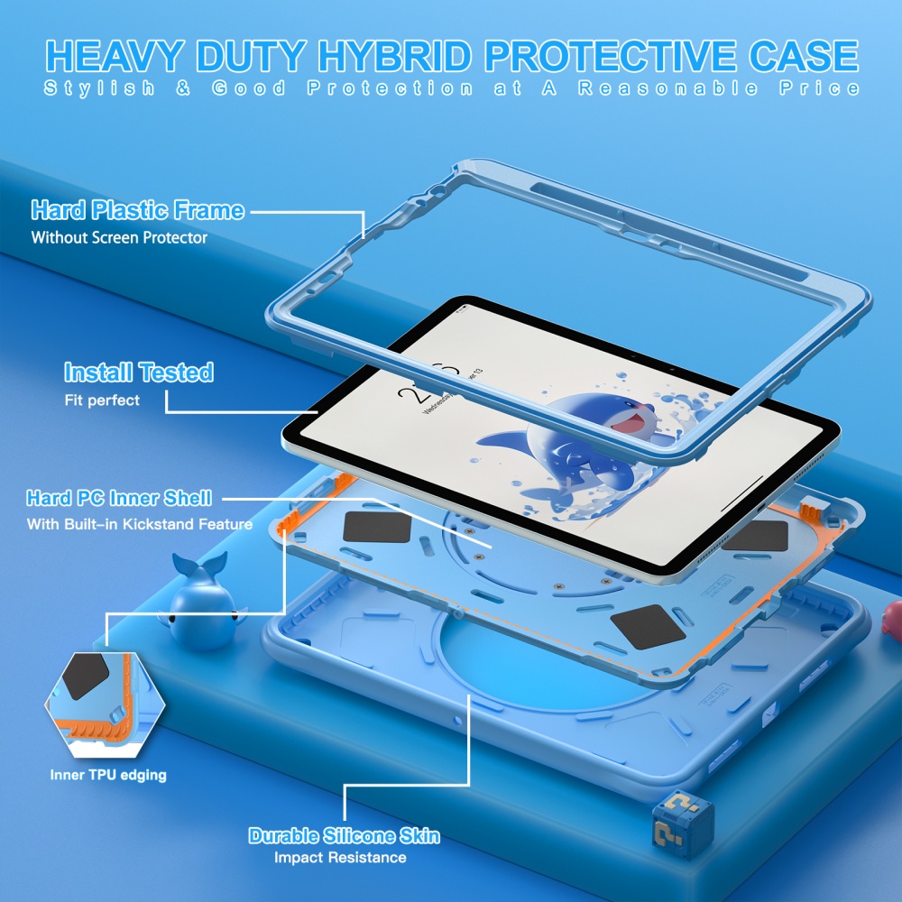 For iPad Mini A17Pro Mini6 Kid - Cute Cartoon Wrist Strap Silicone Case review and price