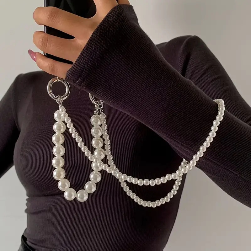 Double Pearl Woven Mobile Phon - Crossbody Lanyard Neck Strap Case review and price